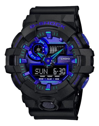 Reloj Casio G-shock Analogico Hombre Ga-700ar-1acr Color De La Correa Ga-700vb-1acr