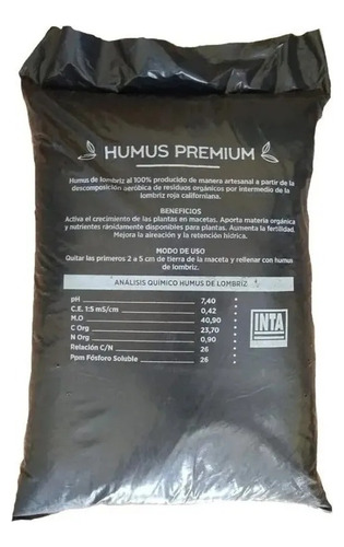 Humus Premium 25 Litros De Lombriz Californiana 100% Spirit