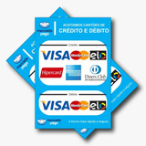 Kit 10 Adesivos Cartão Crédito Débito Mercado Pago 13x19cm