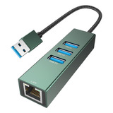 Adaptador Usb 3.0 A Ethernet, Concentrador De Red Usb 3.0 De