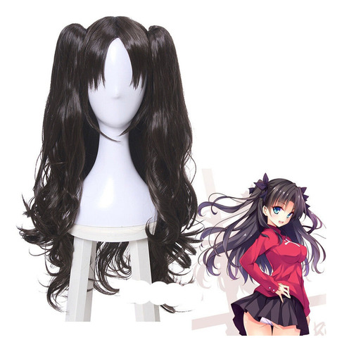 Fate Stay Night Tohsaka Rin Halloween Cosplay Peluca Pelo A