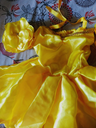 Vestido Amarillo Y Dorado De Nena 