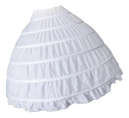 Falda Larga Retro Blanca De 6 Bucles Saia De Crinoline