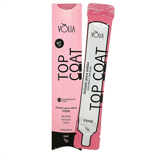 Top Coat Refil Pink 9g Vòlia Selante Para Unhas (sachê)