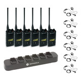 Paquete De 6 Radios Motorola Rdu4160d Con 6 Auriculares Push