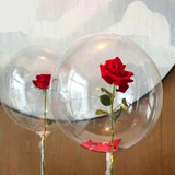 Pack 5 Globos Transparentes Con Rosa Día De La Madre