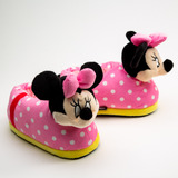 Pantufla 3d Niña Minnie Puntos Rosado Disney