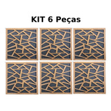 Kit 6 Difusor Acustico Mdf Imbuia Modelo Geometrico 40x40 