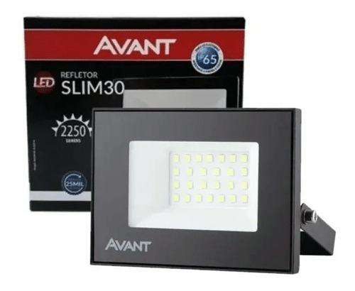 Refletor Led Slim30 Avant 2250 Lumens 6500k 30w Ip65