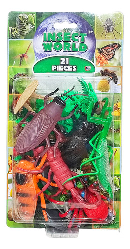 Set Insectos Bichos Animales De Juguete 21 Piezas World Hti