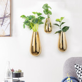 Nattol Florero Metálico Dorado Para Montaje En Pared, Macete