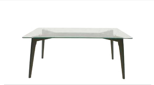 Mesa Ratona Soho Vidrio Pata Madera 110x60 Nordico Estocolmo