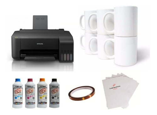 Impresora Epson Con Tinta Tlp Premium Sublimación + Cinta, Papel Y Tazas M