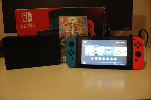 Nintendo Switch Color Rojo Neon, Azul Neon Y Negro.