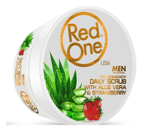 Exfoliante Facial Corporal Con Aloe Vera Fresa Red One 450ml