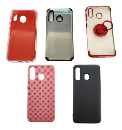 Funda Para Samsung Galaxy A20 Carcasa 5 Piezas Con Detalle