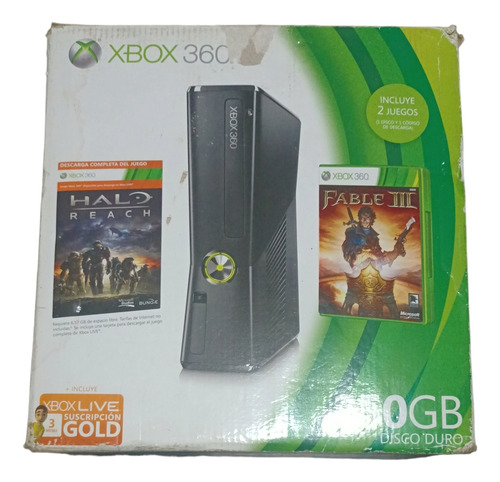 Xbox 360 Slim 250 Gb Con Caja Y Funcionando Al 100%