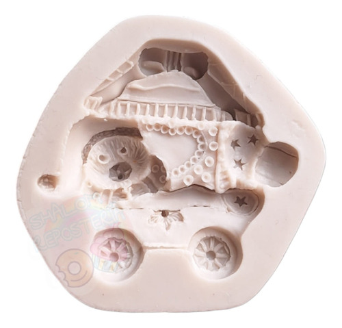 * Molde Silicon Carro Oso Santa Navidad Jabon Choco Fondant