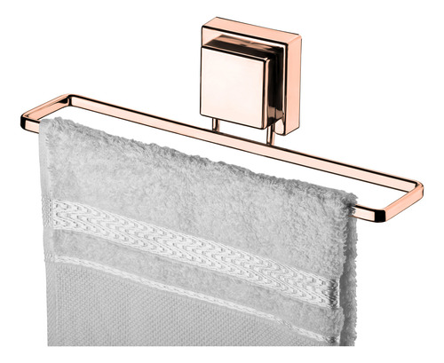 Porta Toalha Rosto Banheiro Lavabo Ventosa Rose Gold Sem Fur