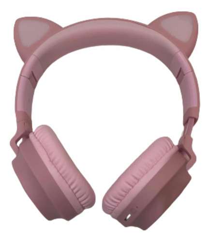 Audifonos Bluetooth Con Orejas De Gato Color Rosa
