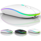 Mouse Inalambrico Para Pc Fino, Recargable | Blanco / Nei...