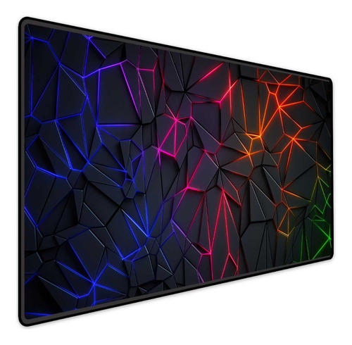 Mousepad Gamer Speed Extra Grande 90x40 Neon Geométrico