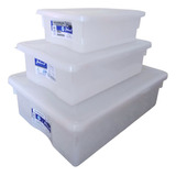 Kit Com 3 Caixas Para Churrasco Com Tampa Pmg Resistente