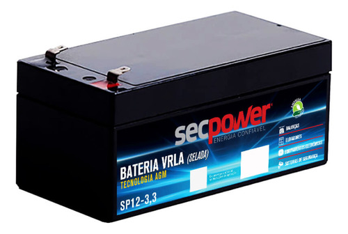 Bateria Selada 12v 3,3ah Sec Power Vrla | Luz De Emergência