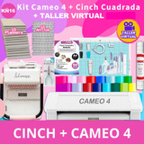 Kit Silhouette Cameo 4 + Cinch Rosada + Insumos Kñ16