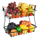 Cesta De Almacenamiento Frutas Verduras Pan 2 Niveles