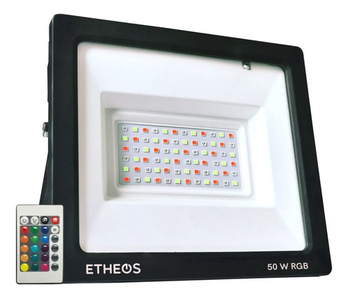 Reflector Etheos Led Rgb 50w Ip65 Control Remoto Colores +