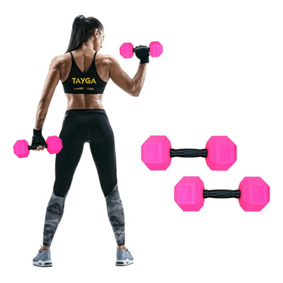 Par Mancuernas Hexagonales Pvc 20lb Tayga Rosa (9.1 Kg) Color Rosa chicle | Envío gratis