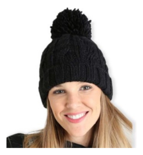 Gorro Feminino Pompom Adulto Touca Frio Inverno Forrada Lã