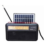 Rádio Retrô Bluetooth Am Fm Tf Usb Com Placa Solar Ka-3291