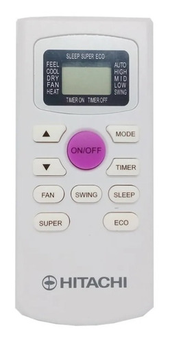 Control Remoto Aire Acond Hitachi Sense Eco Tecla Violeta