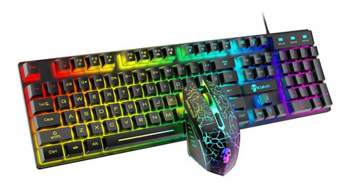 Kit De Mouse Y Teclado Mecánico Led Para Computadora Gamer