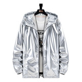 Moda Chaqueta De Cara Brillante Chaqueta Gabardina Hombre