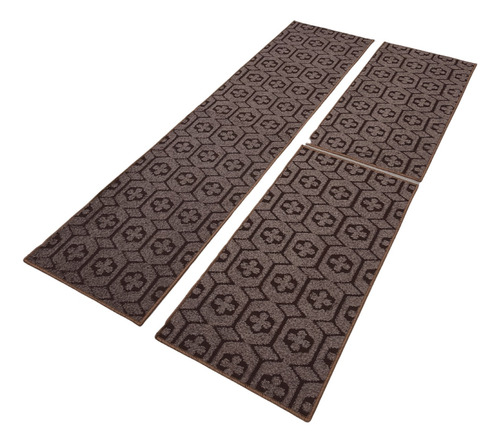 Passadeira Tapete Carpete Anti Derrapante De Cozinha 3 Peças