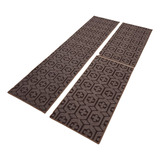 Passadeira Tapete Carpete Anti Derrapante De Cozinha 3 Peças