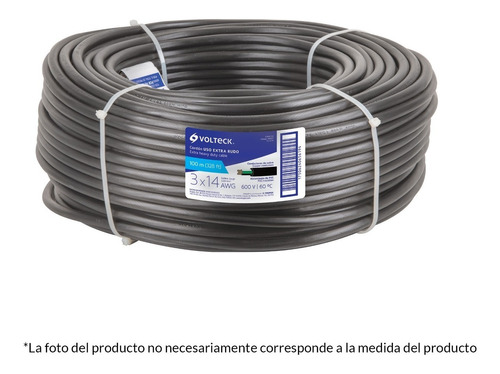 Cable Calibre 10 De Uso Rudo, 3 Conductores, Rollo De 100 M