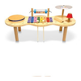 Brinquedo Pedagógico Educativ Mini Bateria Percussão Madeira