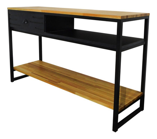 Rack Tv Mueble Estilo Industrial Hierro Y Eucalipto