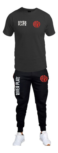 Conjunto Remera Y Pantalon Jogging De River Plate Carp 01