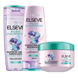 Kit Shampoo Condicionador Mascara Pure Hialuronico Elseve
