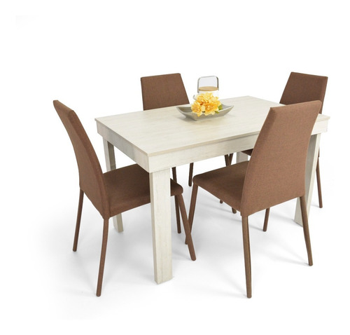 Set Comedor Napoli 4 Puestos En Tela