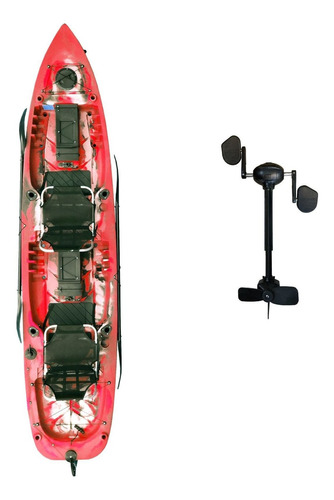 Caiaque De Pesca Duplo Mero Com 1 Pedal - Caiaker Cor Vermelho