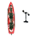 Caiaque De Pesca Duplo Mero Com 1 Pedal - Caiaker Cor Vermelho