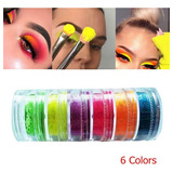 Set X 6 Sombras Pigmento Para Ojos Neon Coloridos