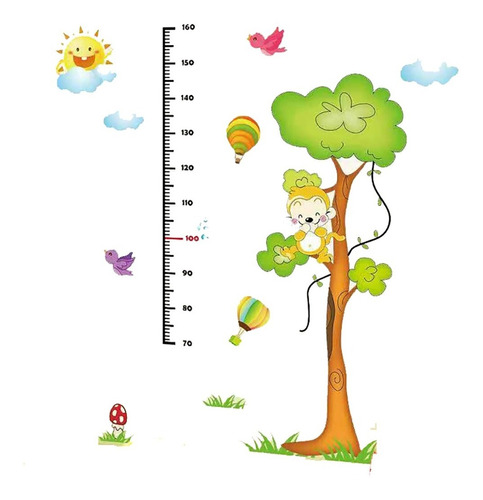 Promoção-adesivo Árvore Régua Do Crescimento Bicho Infantil