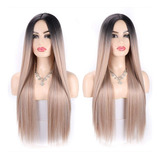  Peluca Lisa 70cm Balayage Corte Recto Apariencia Natural